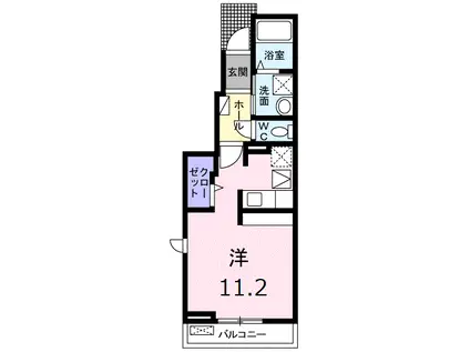 フォトゥーナ・ドゥーエ(ワンルーム/1階)の間取り写真