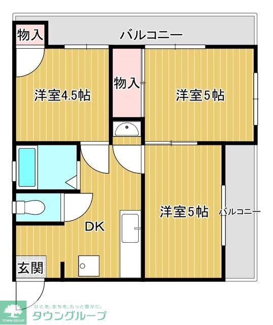 サンライズ都賀(3DK/3階)の間取り写真