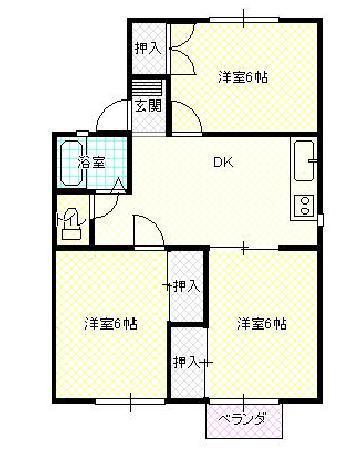 ダイヤモンドメゾン青田(3DK/1階)の間取り写真