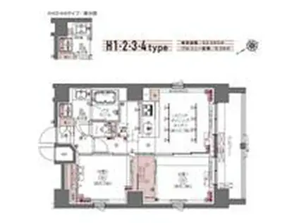 ZOOM白金高輪(2LDK/11階)の間取り写真