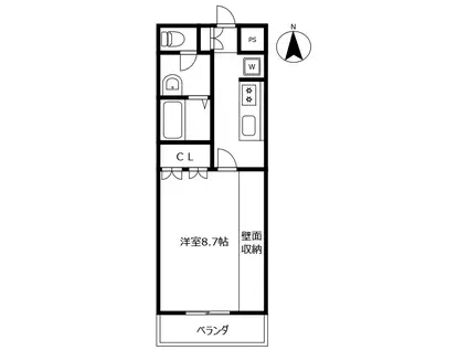 エクセルコート南島田(1K/2階)の間取り写真