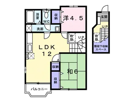 ロジュマンI番館(2LDK/2階)の間取り写真