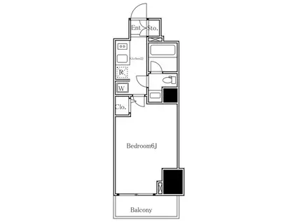 ZOOM恵比寿(1K/5階)の間取り写真