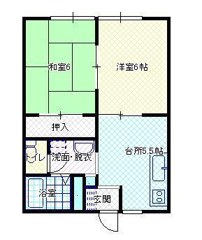 ハイツ松見(2DK/2階)の間取り写真