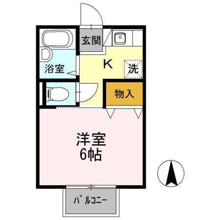 コーポALYSSUM(1K/1階)の間取り写真