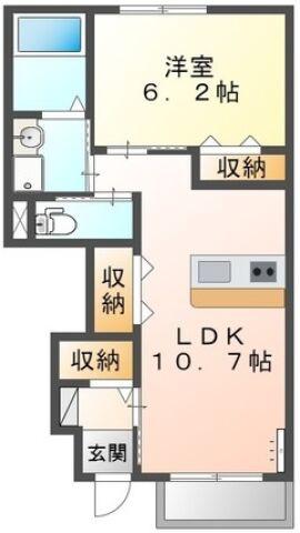 ラ・ファミーユ(1LDK/1階)の間取り写真