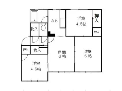 若草401マンション(3DK/1階)の間取り写真