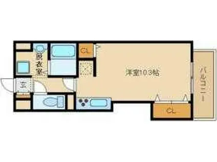 ベリータ久宝寺(ワンルーム/5階)の間取り写真