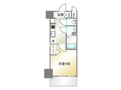 プレサンス兵庫駅前(1K/14階)の間取り写真