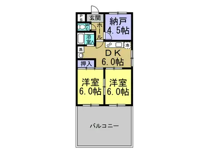 ファミール橋爪A(3DK/2階)の間取り写真