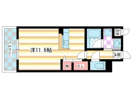 パールタウン(ワンルーム/3階)の間取り写真