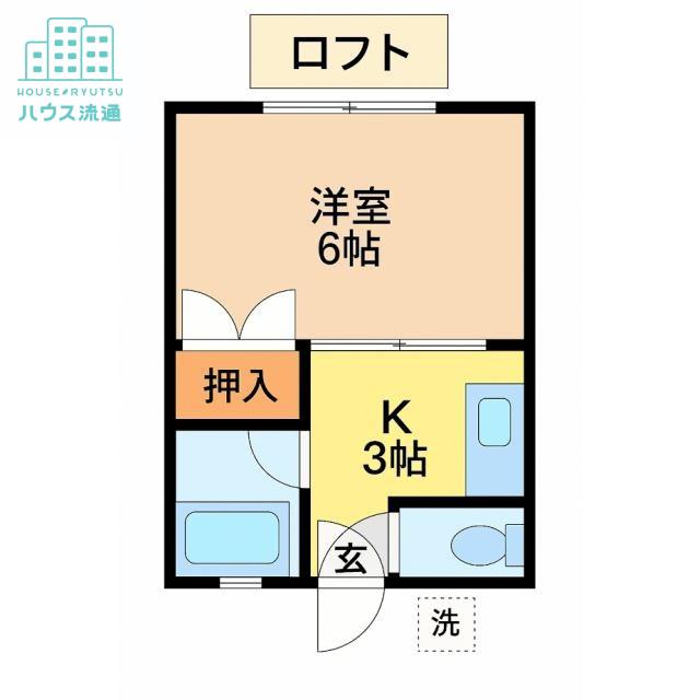 サンヒル立山(1K/2階)の間取り写真