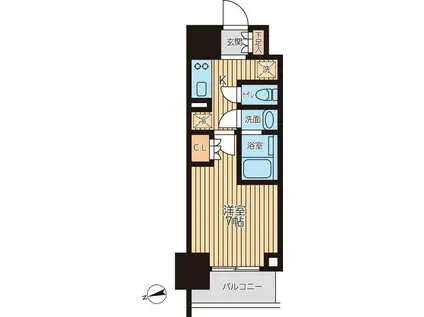 クロスレジデンス蒲田II(1K/4階)の間取り写真