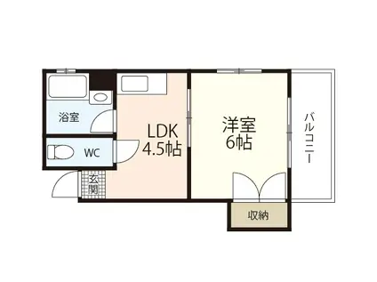 房尾本店楠木ビル(1DK/3階)の間取り写真