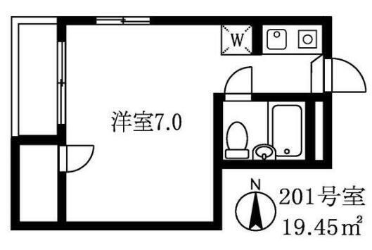 アーバンヒルズ(ワンルーム/2階)の間取り写真
