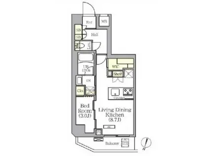 ARKMARK世田谷砧(1LDK/3階)の間取り写真