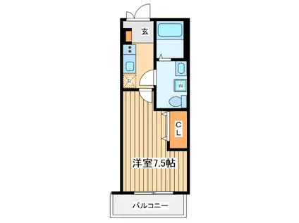 ピアノヴィラ東寺尾(1K/3階)の間取り写真