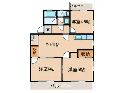 ドムス太田(3DK/1階)の間取り写真