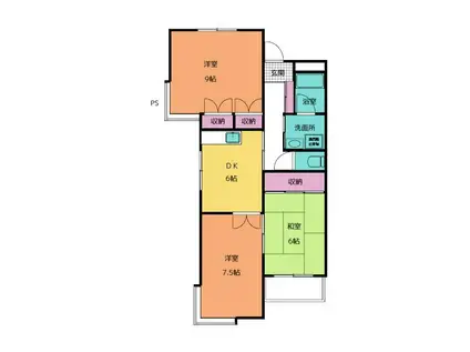 ハイグレースM(3DK/2階)の間取り写真