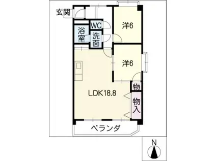 エステート小島(2LDK/1階)の間取り写真