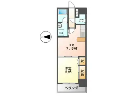 DOMUS21(1DK/7階)の間取り写真