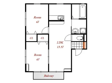 プチゴールドII(2LDK/2階)の間取り写真