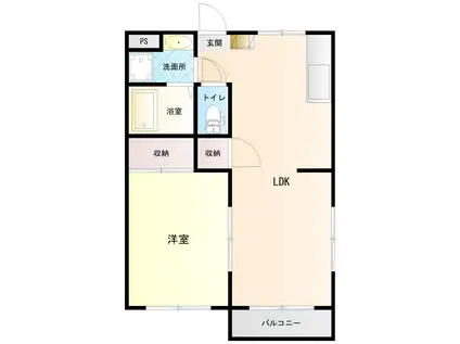 ハイツフォーレ(1LDK/1階)の間取り写真
