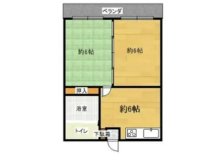 FC翁長コーポ(2DK/6階)の間取り写真