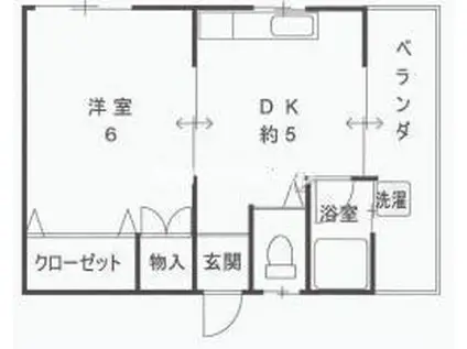 エール山崎(1DK/2階)の間取り写真