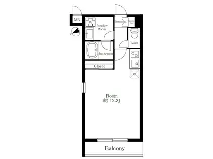 プリンセスライン東長崎(ワンルーム/3階)の間取り写真