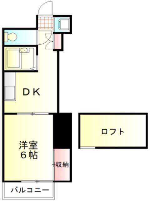 Mプラザ8坂戸(1DK/1階)の間取り写真
