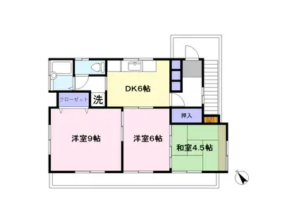 コーポK(3DK/2階)の間取り写真