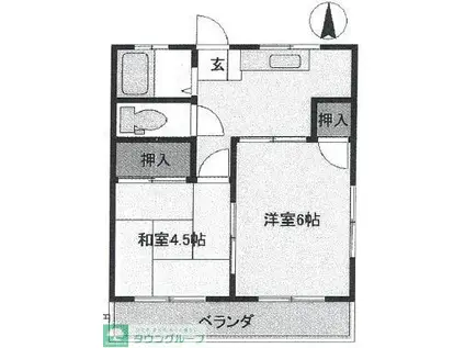 峰上ホーム(2DK/2階)の間取り写真