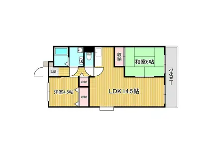 フォレスト壱番館(2LDK/1階)の間取り写真