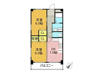 岡部ビル(2DK/4階)の間取り写真
