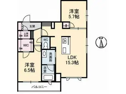 シンフォニアII(2LDK/2階)の間取り写真