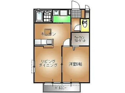 カンタービレA(1LDK/1階)の間取り写真