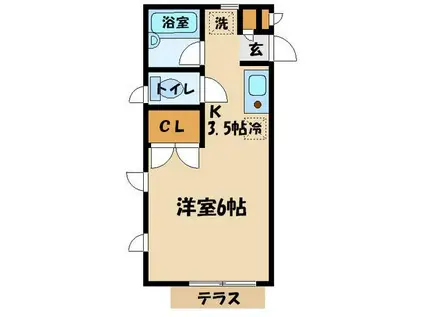 ファインクレスト(1K/2階)の間取り写真