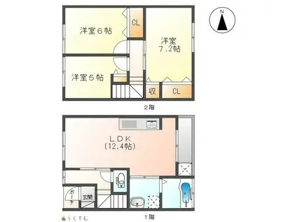 レックス白山(3LDK/1階)の間取り写真