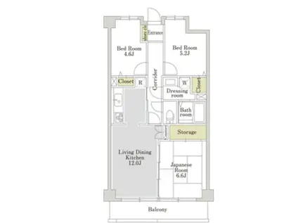 アーバンパーク常盤台公園ディー(3LDK/5階)の間取り写真