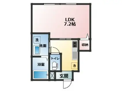 シャンテ四ツ井(1K/1階)の間取り写真