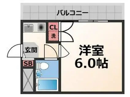 オーシャン長瀬北(1K/3階)の間取り写真