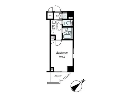 ルーブル溝の口参番館(1K/6階)の間取り写真