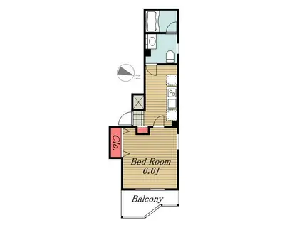 グランデュオ駒沢II(1K/3階)の間取り写真