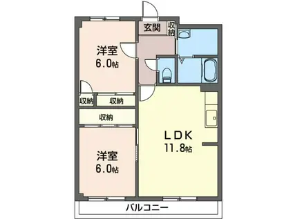 サープラスA(2LDK/1階)の間取り写真
