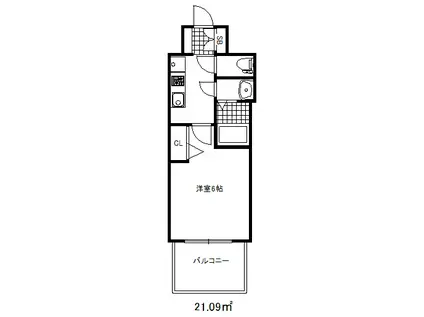 プレサンス神戸長田マリエント(1K/4階)の間取り写真