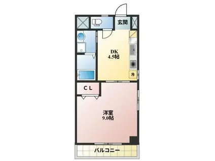 コザックス(1DK/8階)の間取り写真