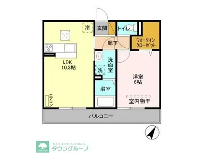 エスポワールI(1LDK/2階)の間取り写真