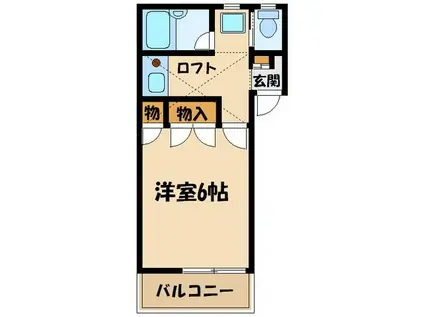 ドエル喜多見(1K/2階)の間取り写真