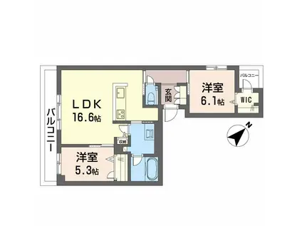 フィグ古江東町(2LDK/3階)の間取り写真